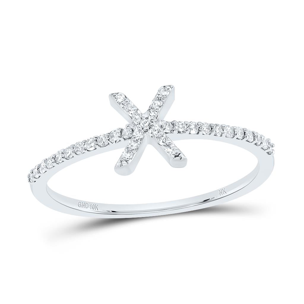 Diamond Gift Initial Ring 1/7 to 1/5 Cttw