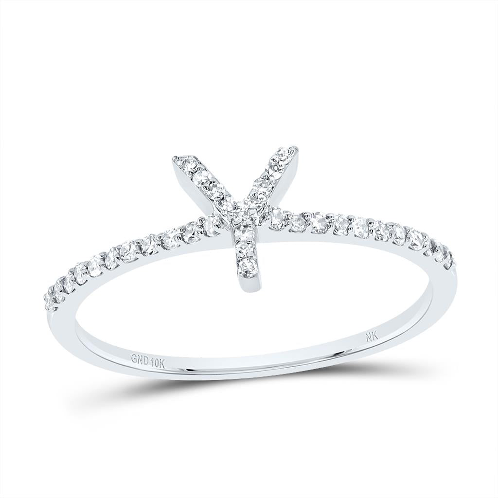 Diamond Gift Initial Ring 1/7 to 1/5 Cttw