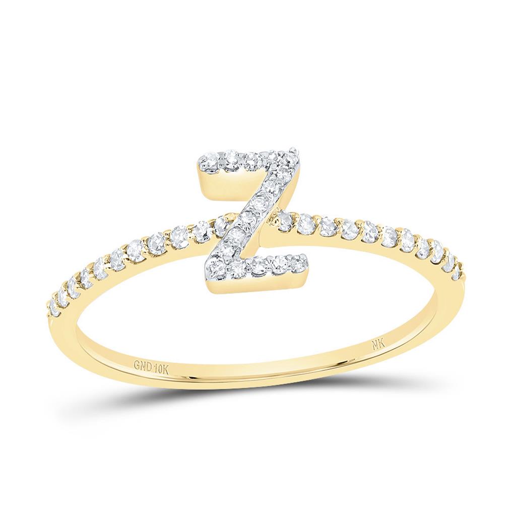 Diamond Gift Initial Ring 1/7 to 1/5 Cttw