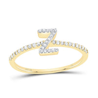 Diamond Gift Initial Ring 1/7 to 1/5 Cttw