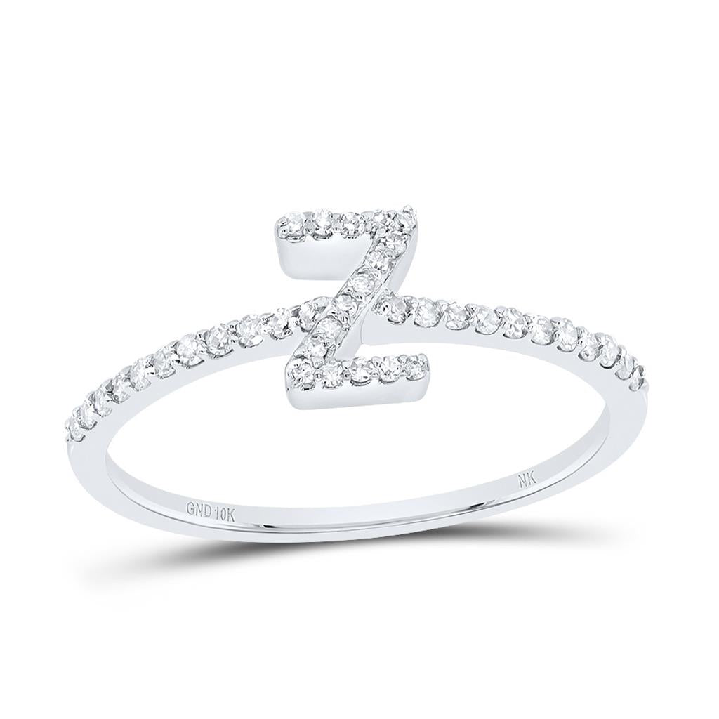 Diamond Gift Initial Ring 1/7 to 1/5 Cttw