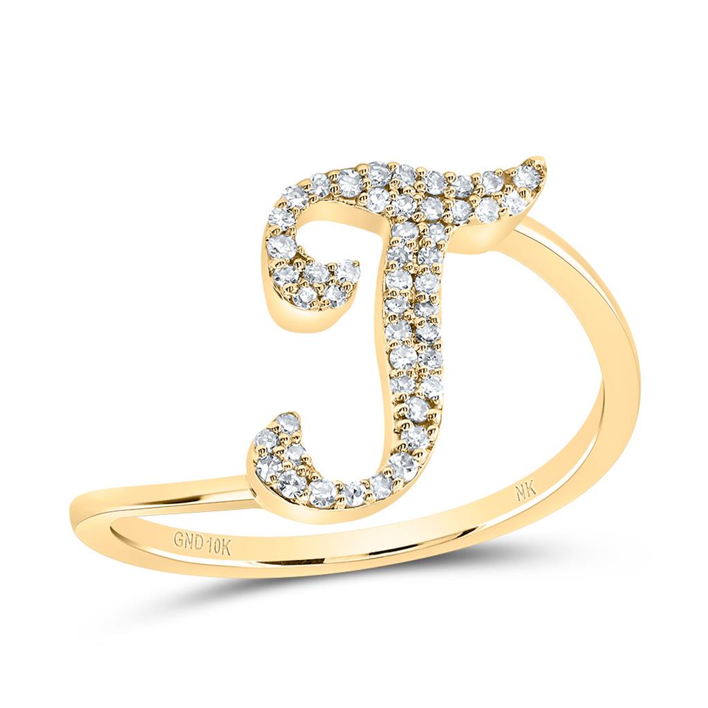 Diamond Gift Initial Ring 1/8 to 1/4 Cttw (Style 2)