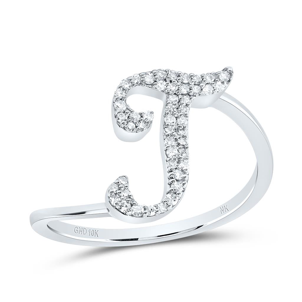 Diamond Gift Initial Ring 1/8 to 1/4 Cttw (Style 2)