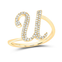 Diamond Gift Initial Ring 1/8 to 1/4 Cttw (Style 2)