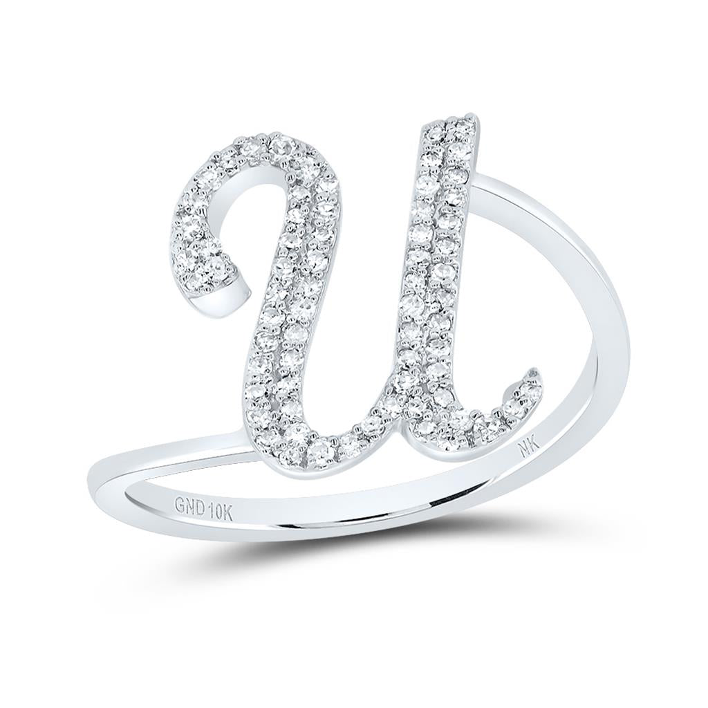 Diamond Gift Initial Ring 1/8 to 1/4 Cttw (Style 2)