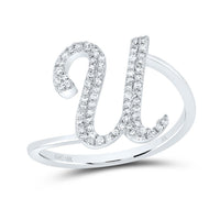 Diamond Gift Initial Ring 1/8 to 1/4 Cttw (Style 2)