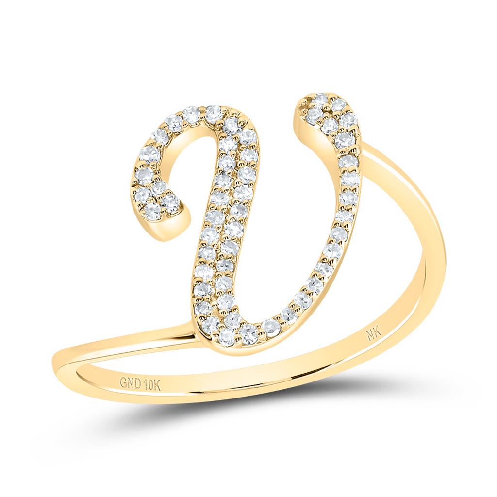 Diamond Gift Initial Ring 1/8 to 1/4 Cttw (Style 2)