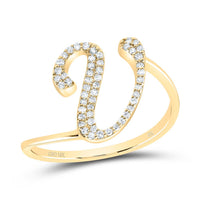 Diamond Gift Initial Ring 1/8 to 1/4 Cttw (Style 2)