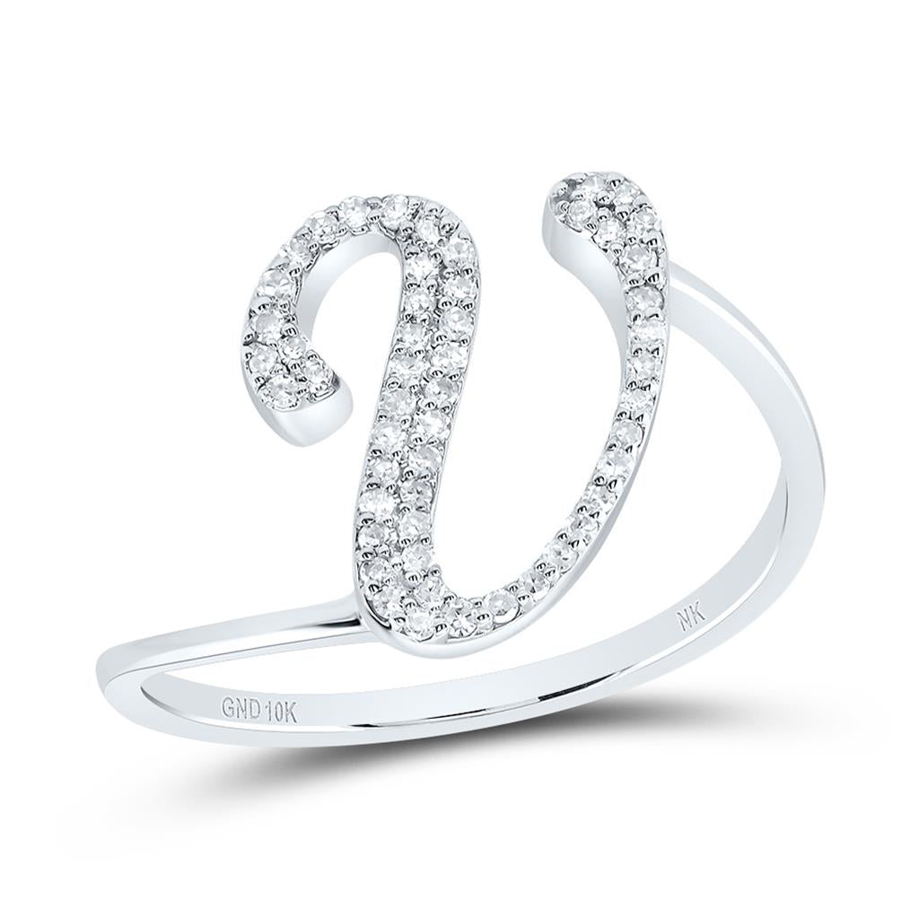 Diamond Gift Initial Ring 1/8 to 1/4 Cttw (Style 2)