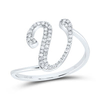 Diamond Gift Initial Ring 1/8 to 1/4 Cttw (Style 2)