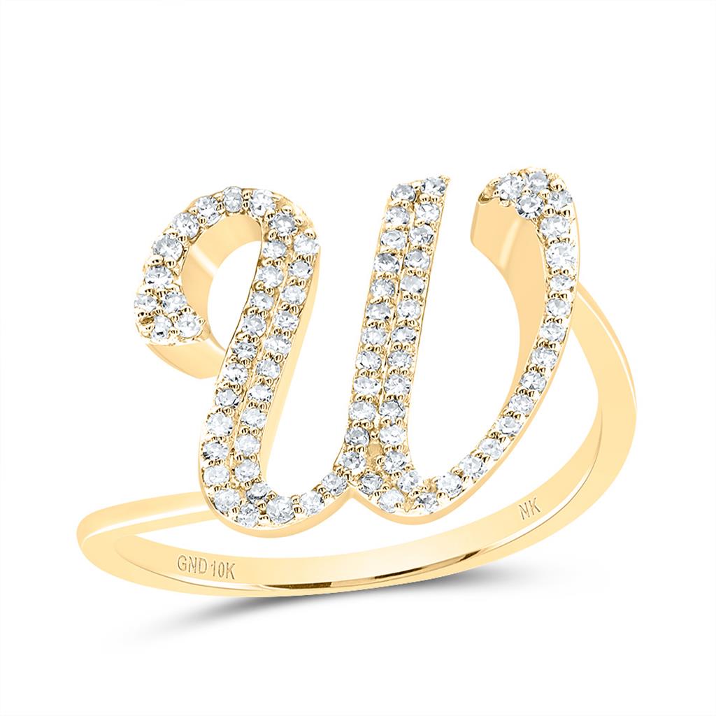 Diamond Gift Initial Ring 1/8 to 1/4 Cttw (Style 2)