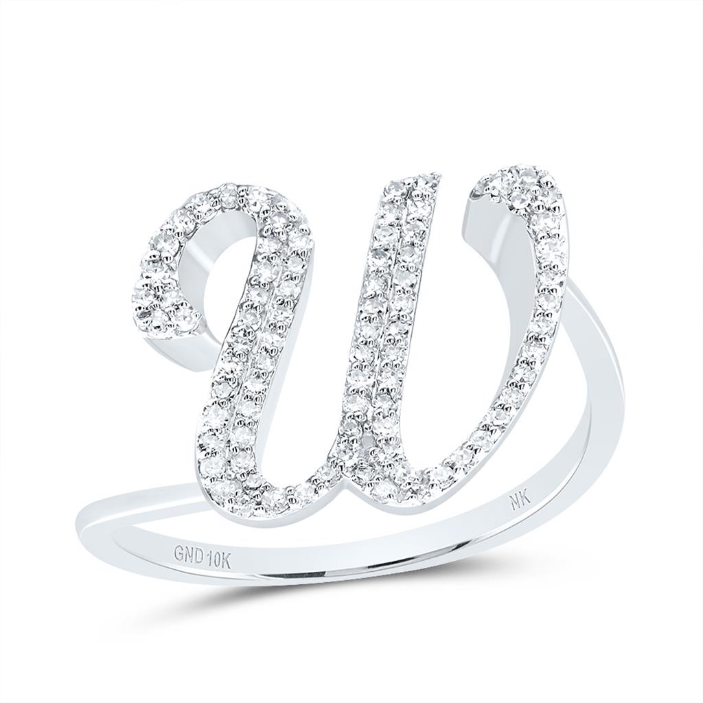 Diamond Gift Initial Ring 1/8 to 1/4 Cttw (Style 2)