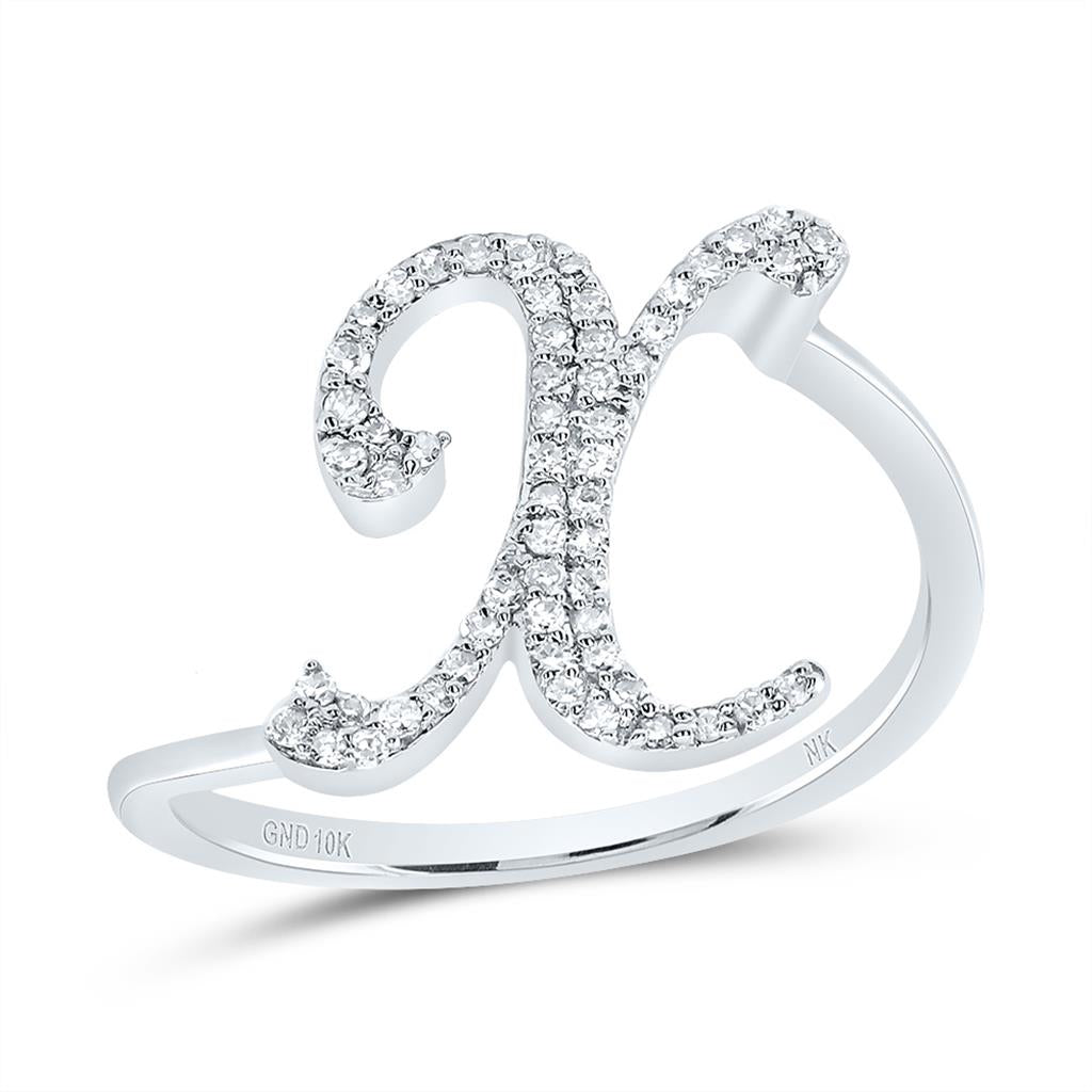 Diamond Gift Initial Ring 1/8 to 1/4 Cttw (Style 2)