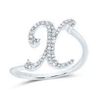 Diamond Gift Initial Ring 1/8 to 1/4 Cttw (Style 2)