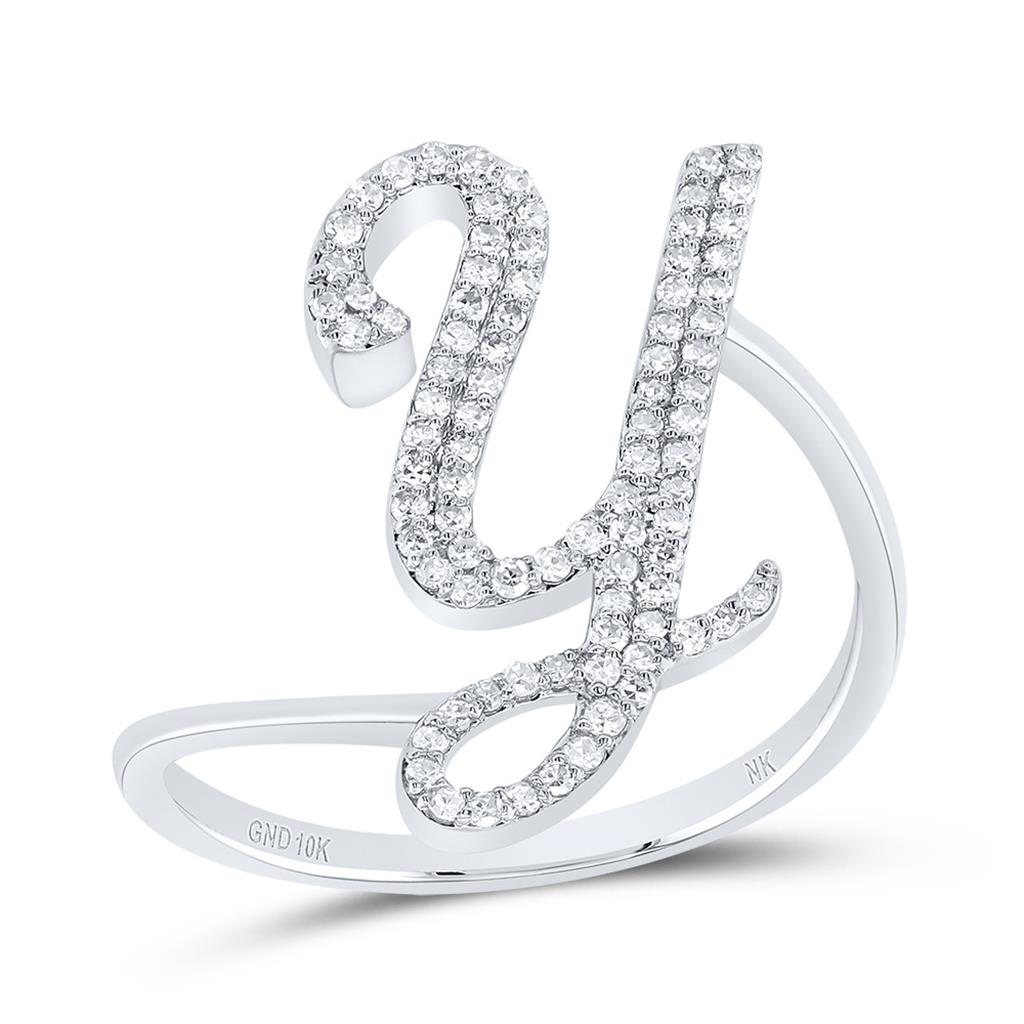 Diamond Gift Initial Ring 1/8 to 1/4 Cttw (Style 2)
