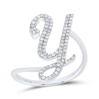 Diamond Gift Initial Ring 1/8 to 1/4 Cttw (Style 2)