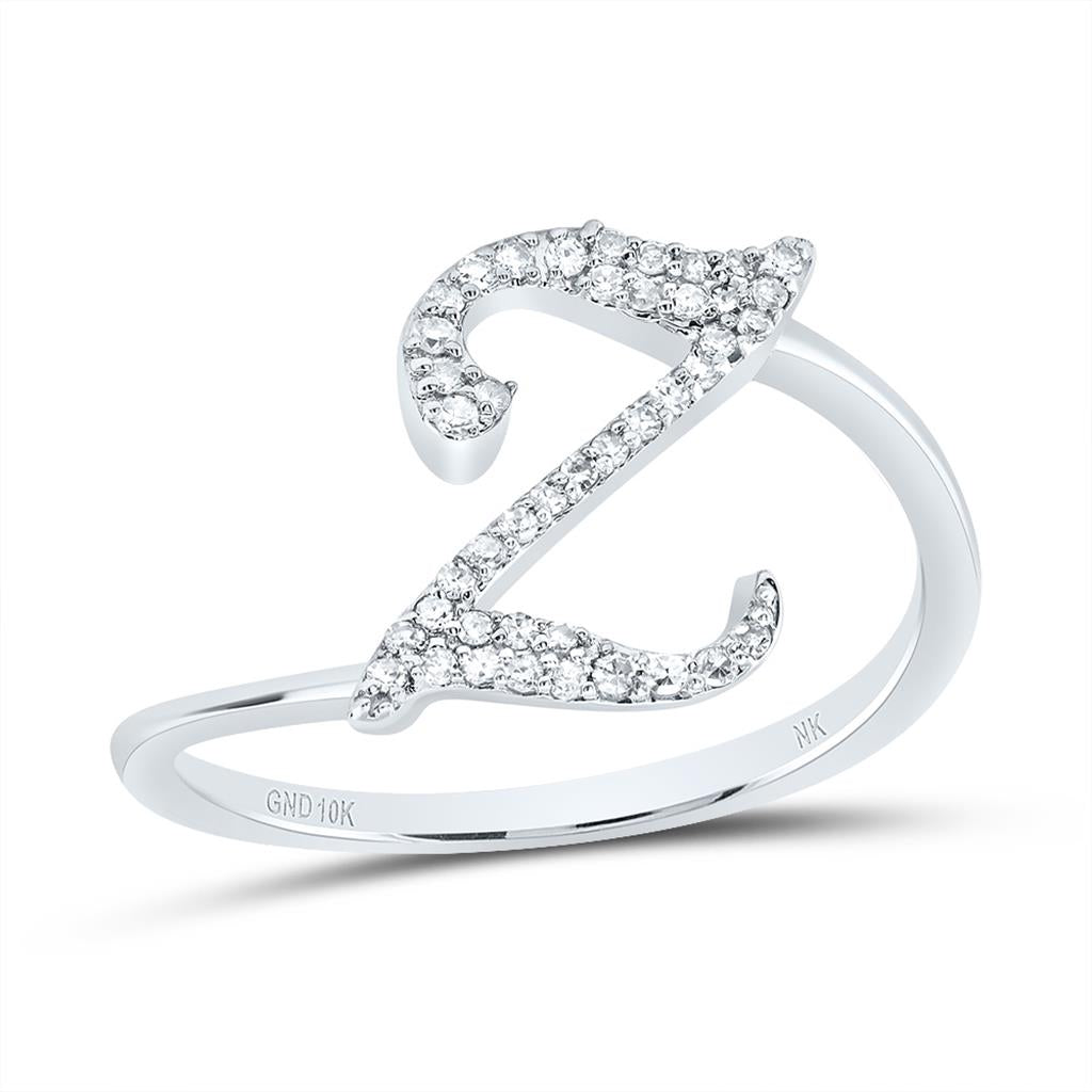 Diamond Gift Initial Ring 1/8 to 1/4 Cttw (Style 2)