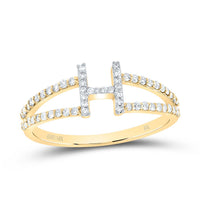 10K Yellow Gold Diamond Gift Initial Ladies Ring 1/5 to 1/4 Cttw