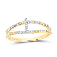10K Yellow Gold Diamond Gift Initial Ladies Ring 1/5 to 1/4 Cttw