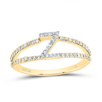 10K Yellow Gold Diamond Gift Initial Ladies Ring 1/5 to 1/4 Cttw