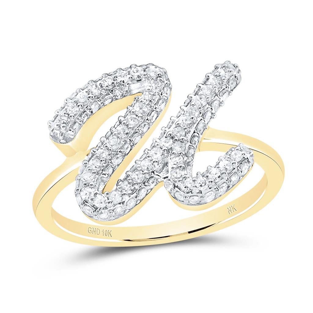Diamond Fashion Initial Ring 1/5 to 5/8 Cttw