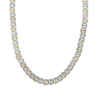 10K Two-Tone Gold Diamond 10.5mm Link Chain 22-inch 13-7/8 Cttw