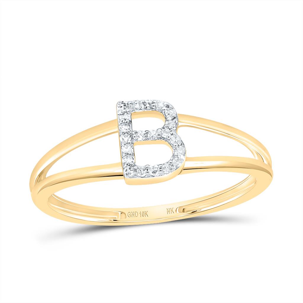 Diamond Gift Initial Ladies Ring 1/20 to 1/10 Cttw