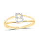 Diamond Gift Initial Ladies Ring 1/20 to 1/10 Cttw