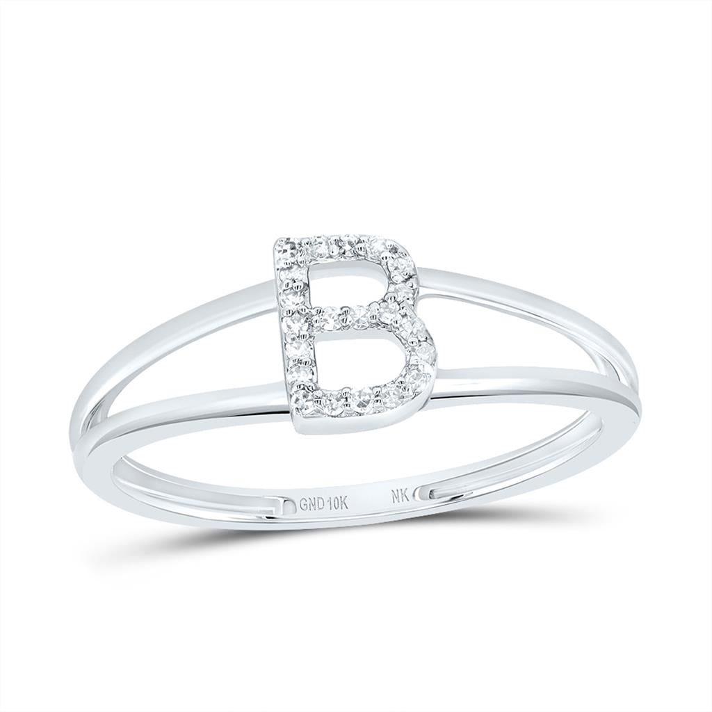 Diamond Gift Initial Ladies Ring 1/20 to 1/10 Cttw