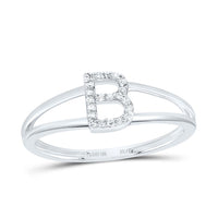 Diamond Gift Initial Ladies Ring 1/20 to 1/10 Cttw