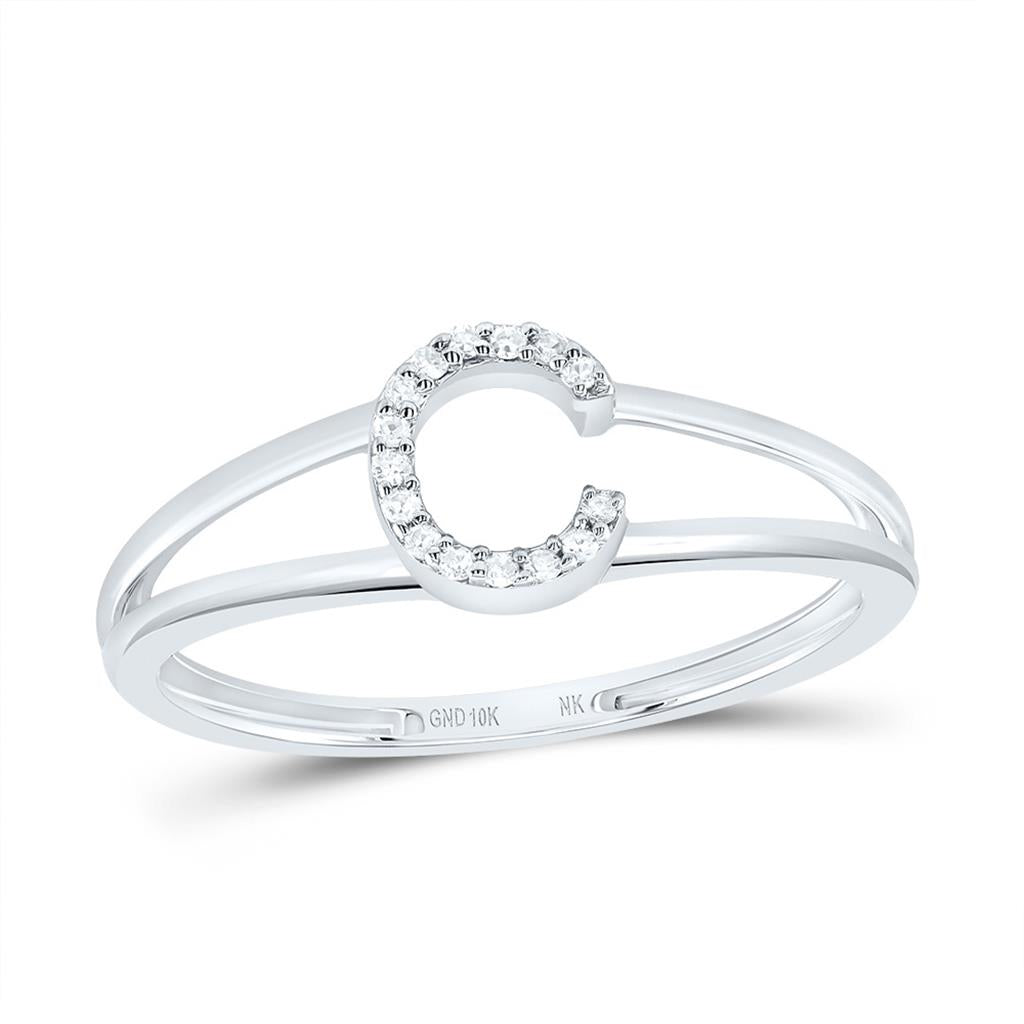 Diamond Gift Initial Ladies Ring 1/20 to 1/10 Cttw