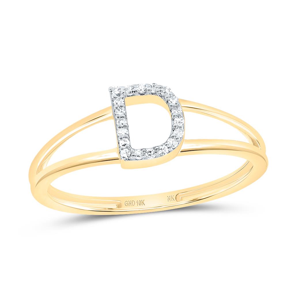 Diamond Gift Initial Ladies Ring 1/20 to 1/10 Cttw