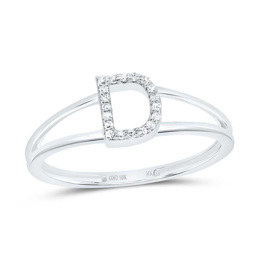 Diamond Gift Initial Ladies Ring 1/20 to 1/10 Cttw