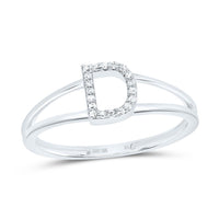 Diamond Gift Initial Ladies Ring 1/20 to 1/10 Cttw