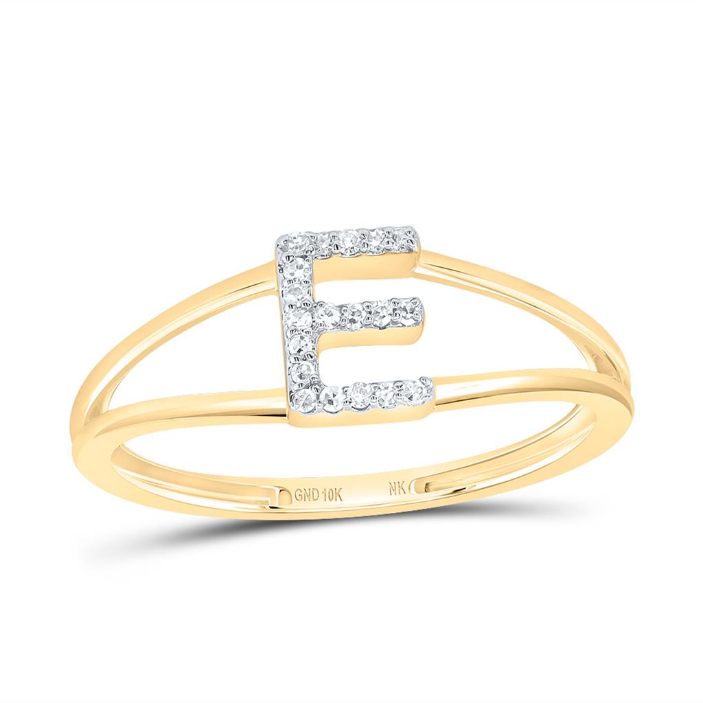 Diamond Gift Initial Ladies Ring 1/20 to 1/10 Cttw