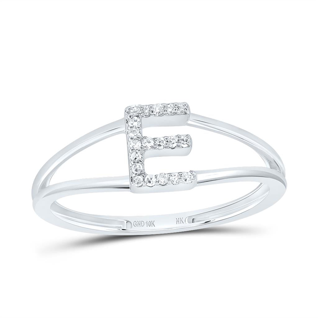 Diamond Gift Initial Ladies Ring 1/20 to 1/10 Cttw
