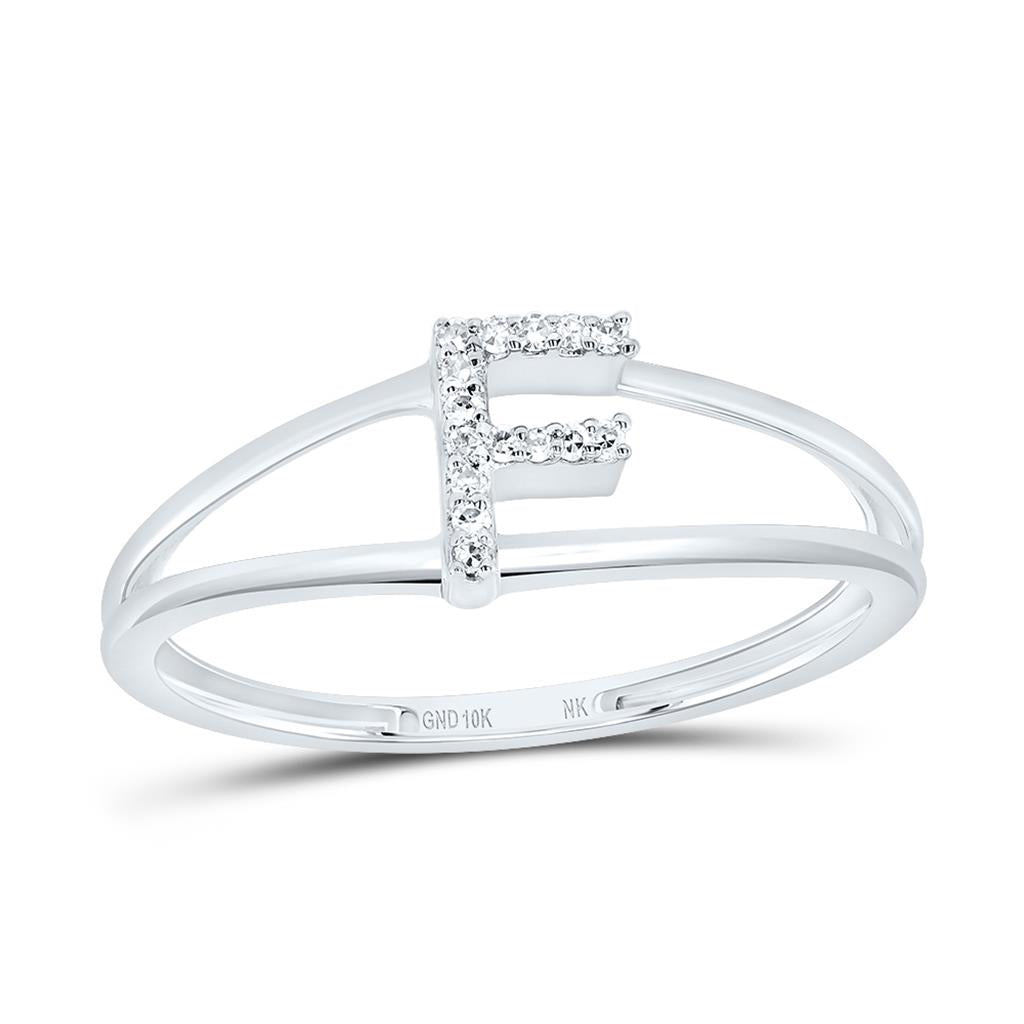 Diamond Gift Initial Ladies Ring 1/20 to 1/10 Cttw
