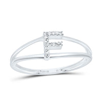 Diamond Gift Initial Ladies Ring 1/20 to 1/10 Cttw