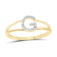 Diamond Gift Initial Ladies Ring 1/20 to 1/10 Cttw