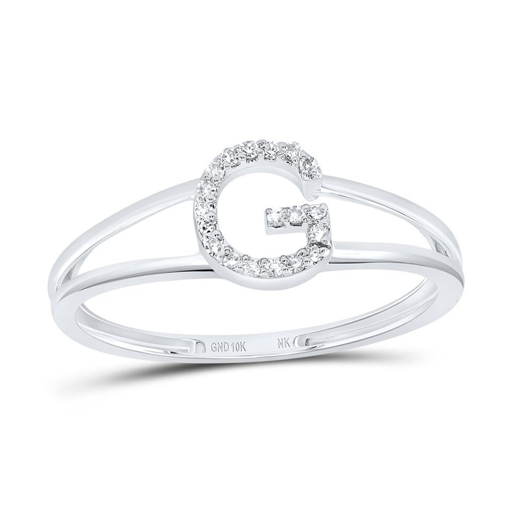 Diamond Gift Initial Ladies Ring 1/20 to 1/10 Cttw