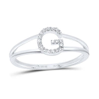 Diamond Gift Initial Ladies Ring 1/20 to 1/10 Cttw