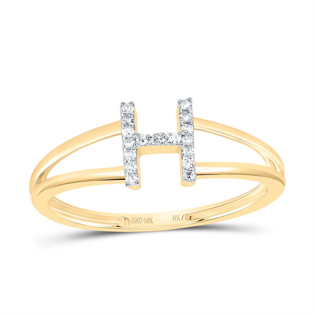 Diamond Gift Initial Ladies Ring 1/20 to 1/10 Cttw