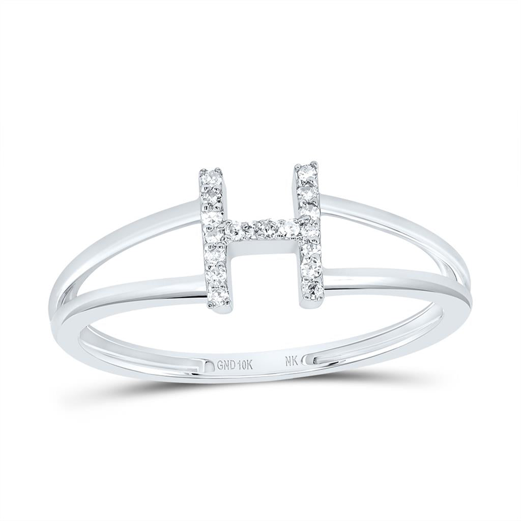 Diamond Gift Initial Ladies Ring 1/20 to 1/10 Cttw