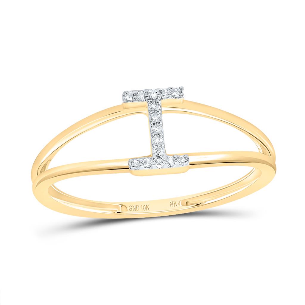 Diamond Gift Initial Ladies Ring 1/20 to 1/10 Cttw