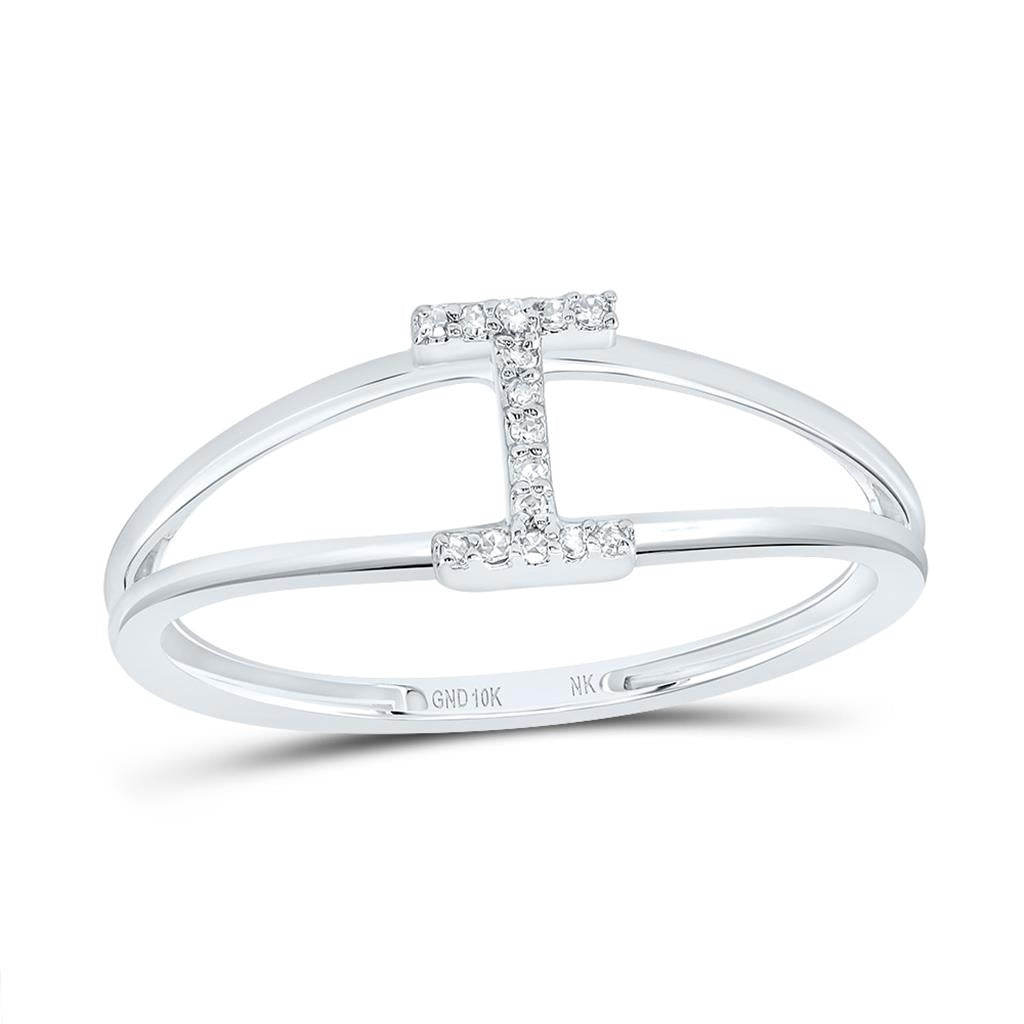 Diamond Gift Initial Ladies Ring 1/20 to 1/10 Cttw
