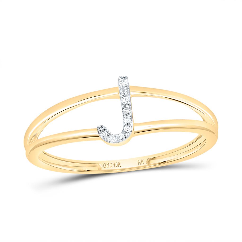 Diamond Gift Initial Ladies Ring 1/20 to 1/10 Cttw