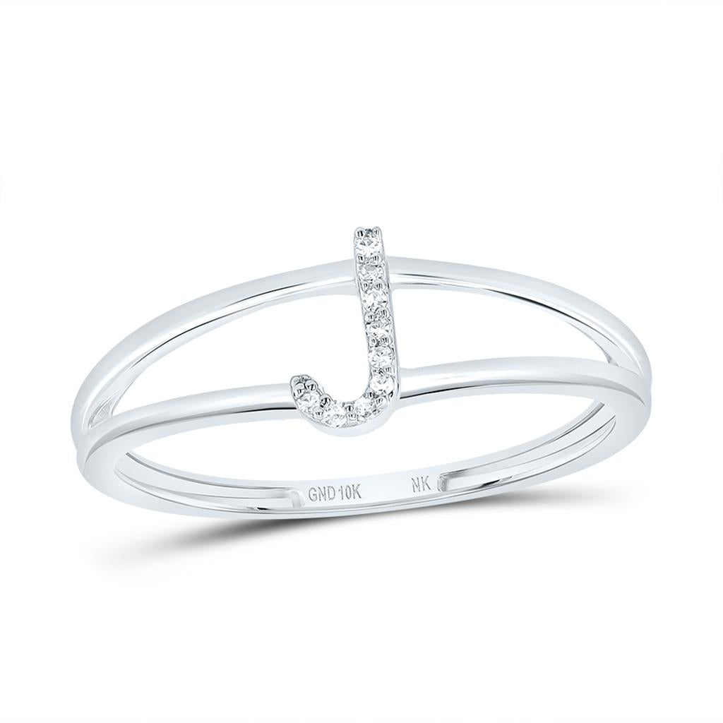 Diamond Gift Initial Ladies Ring 1/20 to 1/10 Cttw