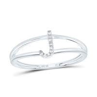 Diamond Gift Initial Ladies Ring 1/20 to 1/10 Cttw