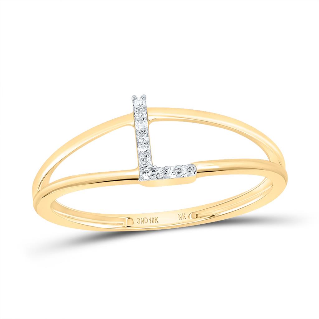 Diamond Gift Initial Ladies Ring 1/20 to 1/10 Cttw