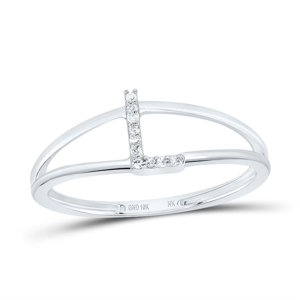 Diamond Gift Initial Ladies Ring 1/20 to 1/10 Cttw